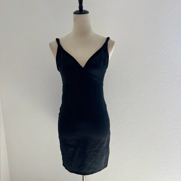 RtA Cali Slip Mini Dress 100% Silk Black Elegant Black Mini Dress Size 0